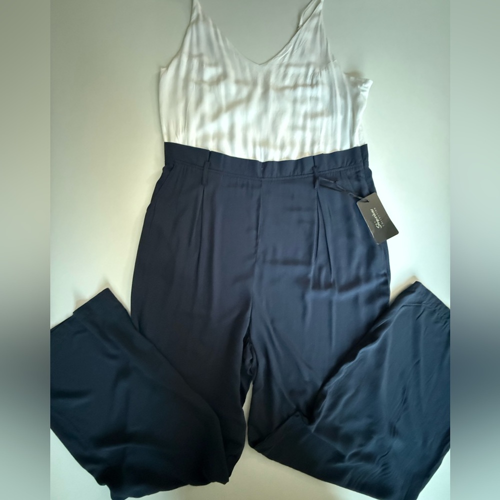 Shine Star Jumpsuit Paper Bag
Waist Tank Top White and blue SizeLarge
